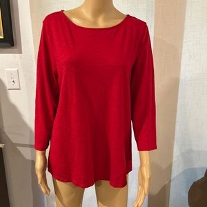 Sz 3 Chicos red 3/4 length sleeve tunic